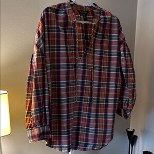 Lauren Ralph Lauren Plaid Blouse - Red, Blue, Yellow
